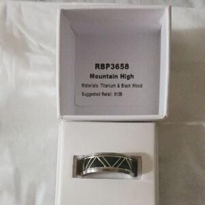 Titanium and Black Wood Ring